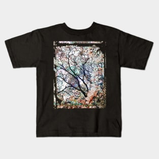 Japanese Sakura Tree Cherry Blossom Collage Art 64 Kids T-Shirt